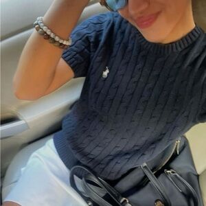 $168 Polo Ralph Lauren cable knit cotton sweater top